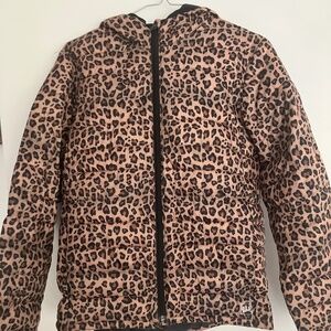 Gap Kids puffer hoodie xxl cheetah print